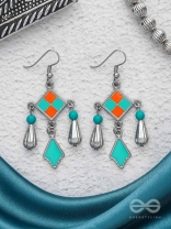 Sunburst Symphony - Enamelled Oxidised Earrings