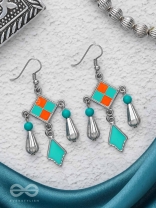 Sunburst Symphony - Enamelled Oxidised Earrings