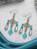 Sunburst Symphony - Enamelled Oxidised Earrings