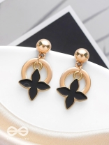 The Strike Stars - Golden And Black Earrings