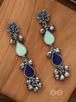 Rainy Day Delights - Silver Enamelled Earrings