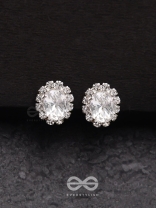 SHIMMER AND SHINE - SILVER EMBELLISHED STUD EARRINGS