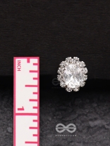 SHIMMER AND SHINE - SILVER EMBELLISHED STUD EARRINGS