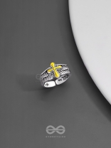 CELESTIAL CROSS - STATEMENT RING (ADJUSTABLE)