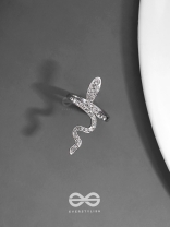 STUDDED SLYTHERIN - STATEMENT SILVER RING (ADJUSTABLE)