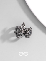NIGHTSHADE BASILISK - STATEMENT SILVER RING (ADJUSTABLE)