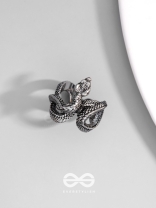 NIGHTSHADE BASILISK - STATEMENT SILVER RING (ADJUSTABLE)