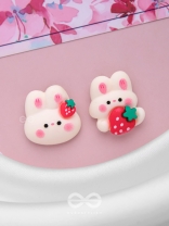 BUNNIES 'N BERRIES - MISMATCHED ACRYLIC EARRINGS