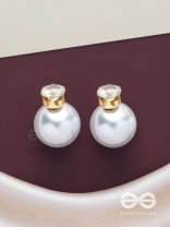 A MYSTIC PEARL - GOLDEN EMBELLISHED EARRINGS (WHITE)