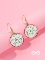 THE DRAGONFRUIT DELICACY - GOLDEN EMBELISHED EARRINGS