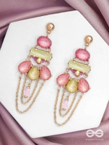 The Rosewood Radiance - Golden Embellished Earrings