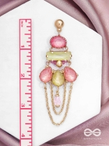 The Rosewood Radiance - Golden Embellished Earrings