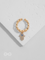 Gentle Spirits - Golden Embellished Charm Ring (Adjustable)