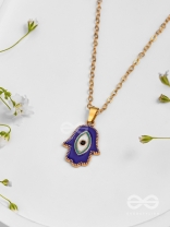 Guardian Palm - Golden Enamelled Pendant With Anti-Tarnish Coating