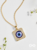 Gaze Of Magic - Golden Embellished Pendant With Anti-Tarnish Coating