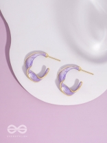 EBB AND FLOW - ENAMELLED TWISTED STUDS (PURPLE)