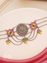 The Vibrant Splash- Enamelled Oxidised Neckpiece