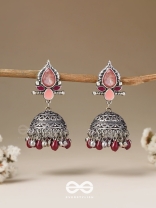 The Shades of Love - Enamelled Oxidised Jhumka Earrings