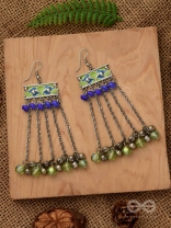 The Flattering Trails- Enamelled Oxidised Earrings