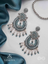 Atisiddhi- The Perfect Intricacy- Beads And Pearl Drops Hand Embroidered Oxidised Earrings