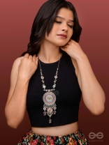 The Hypnotising Circles- Enamelled Oxidised Neckpiece