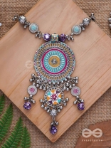 The Hypnotising Circles- Enamelled Oxidised Neckpiece