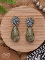 The Greenland Mist- Stone Oxidised Earrings