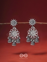 The Moon Flower- Oxidised Earrings