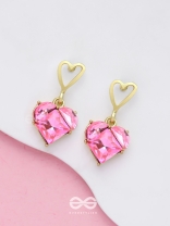 The Crystal Love - Golden Embellished Earrings