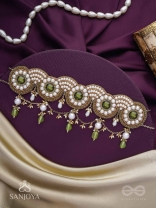 Pradavya - The Goddess Glamour - Stones, Beads And Pearls Hand Embroidered Neckpiece