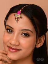 Madhudyana - Garden Of Spring - Stone And Beads Hand Embroidered Maangtika