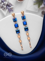 The Indigo Night- Classy Blue And Golden Earrings
