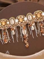 Sankhika- Coastal Gleam - Beads, Shells And Stone Hand Embroidered Neckpiece