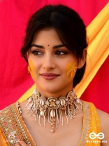 Sankhika- Coastal Gleam - Beads, Shells And Stone Hand Embroidered Neckpiece