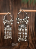The Frost Blooms - Statement Oxidised Jhumka Earrings