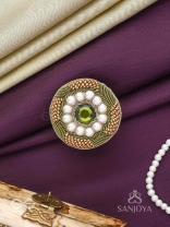 Aranyaja - Born In Forest - Beads And Stone Hand Embroidered Ring (Adjustable)