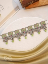 The Olive Chimes - Enamelled Oxidised Choker Neckpiece