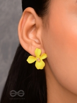 Citrine Bloom - Enameled Ear Studs