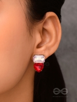 Crimson Lilac Lovebuds -Embellished Earrings 