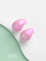 Shining Crescents - Holographic Acrylic Earrings (Light Pink)