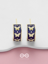 Butterfly Ballet - Golden Enamelled Earrings
