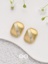 Classy Blocks - Golden Stud Earrings
