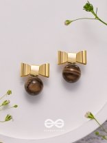 Earthy Bows - Golden Earrings