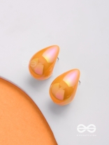 Shining Crescents - Holographic Acrylic Earrings (Orange)