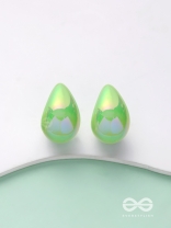 Shining Crescents - Holographic Acrylic Earrings (Green)