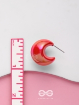 Groovy Arcs - Holographic Acrylic Earrings (Red)