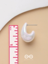 Shining Crescents - Holographic Acrylic Earrings (White)