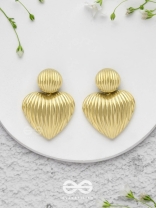 Young Love - Textured Golden Earrings