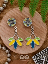 Sunlit Meadows - Statement Enamelled Oxidised Ear Jackets