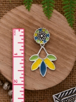 Sunlit Meadows - Statement Enamelled Oxidised Ear Jackets